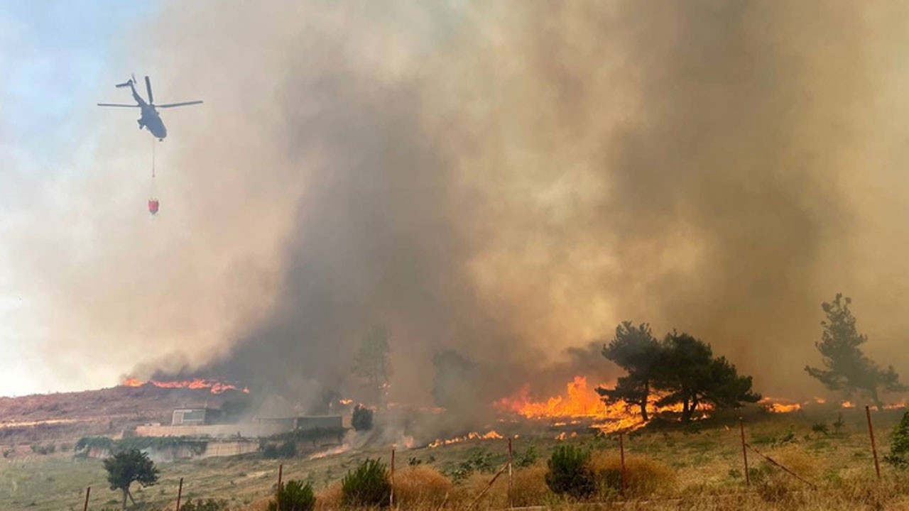 Çanakkale'deki orman yangınına müdahale sürüyor