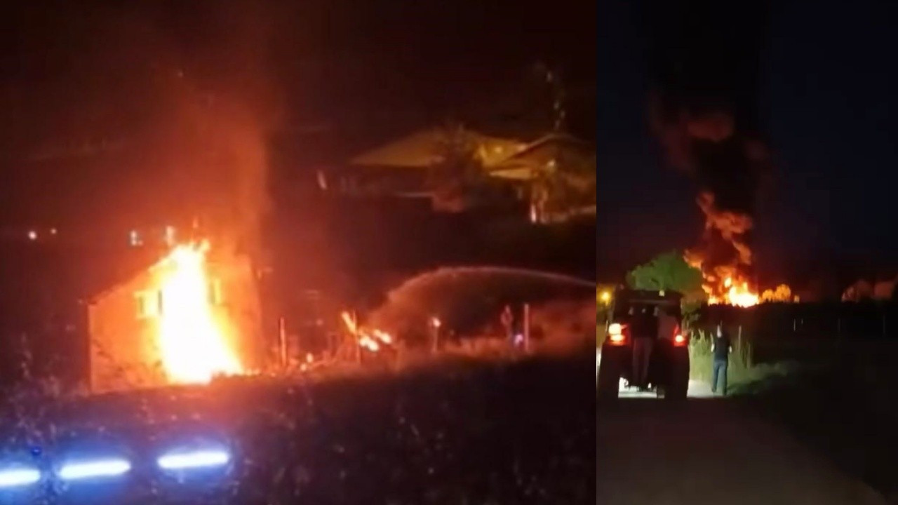 Bursa'da boya fabrikasında yangın