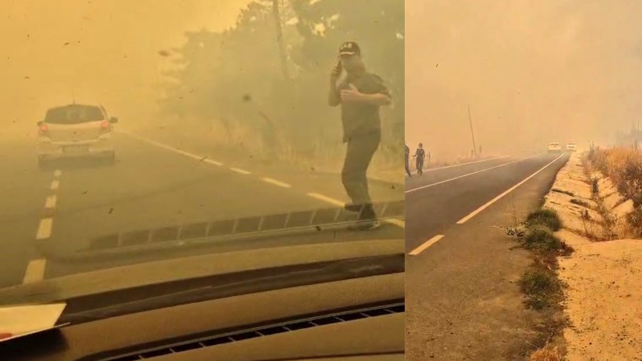 Silivri'de panik: Yangın evlere yaklaştı, uzaklaşmak isteyen araçlar kaza yaptı