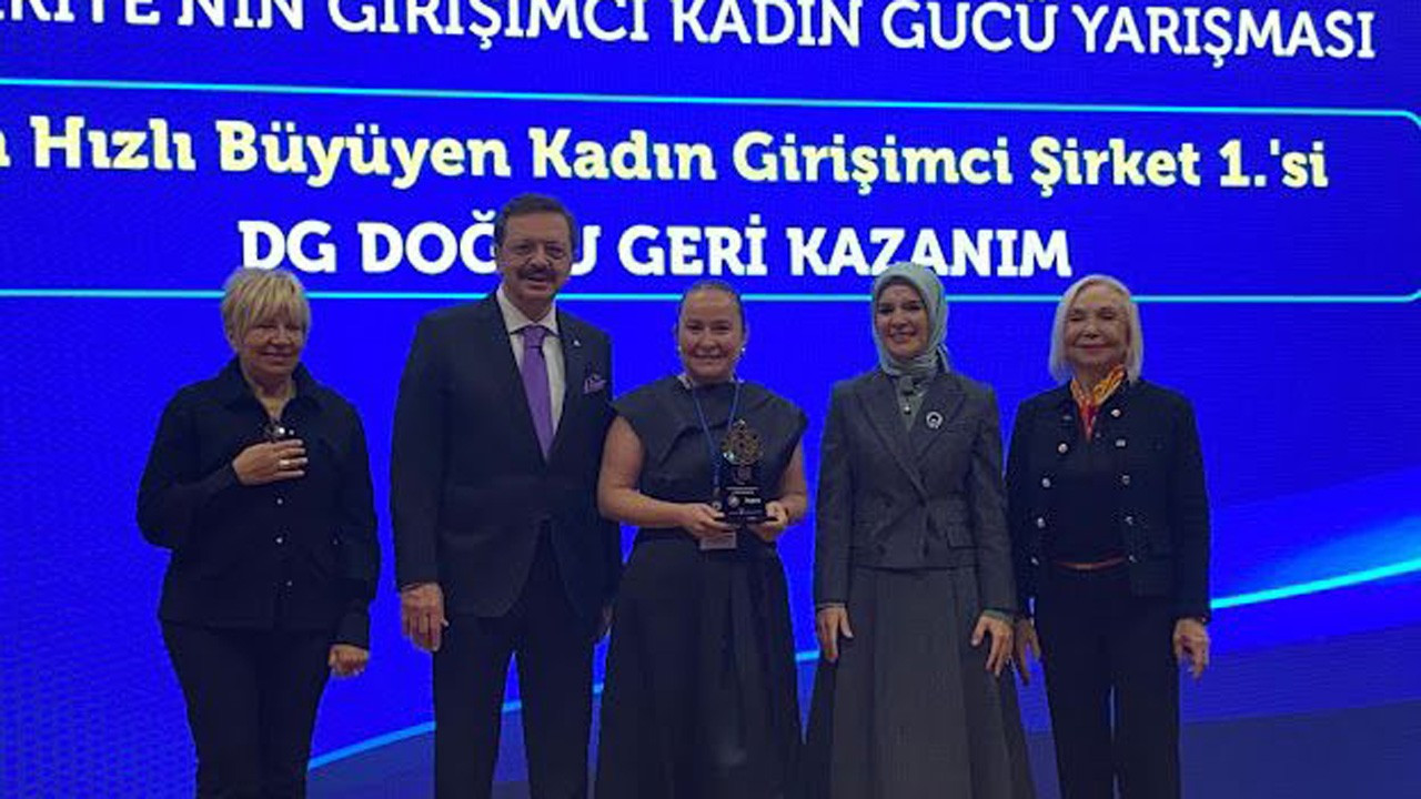 En Hızlı Büyüyen Kadın Girişimci Ödülünü DG Geri Kazanım aldı