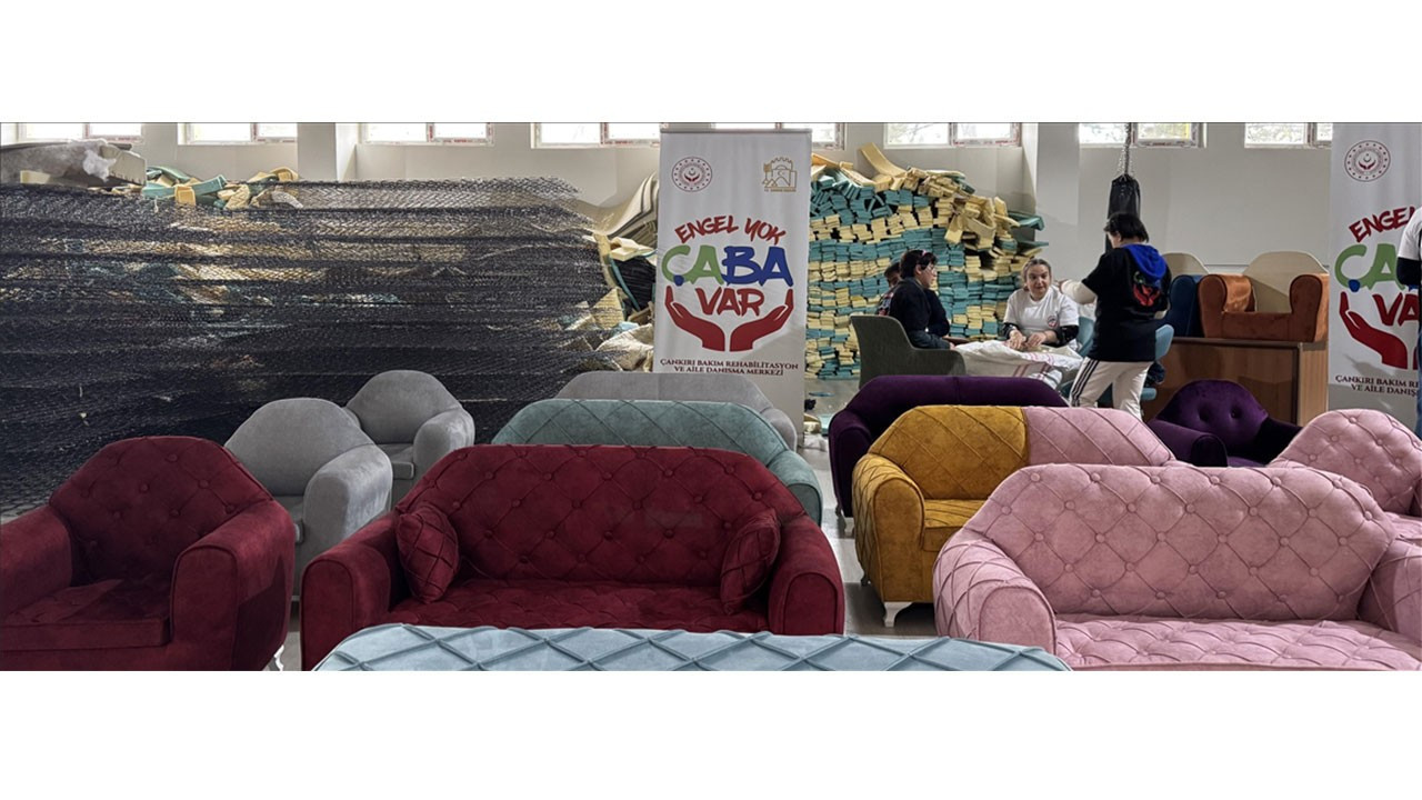 Çankırı'da engelli bireyler atık malzemeleri mobilyaya dönüştürüyor