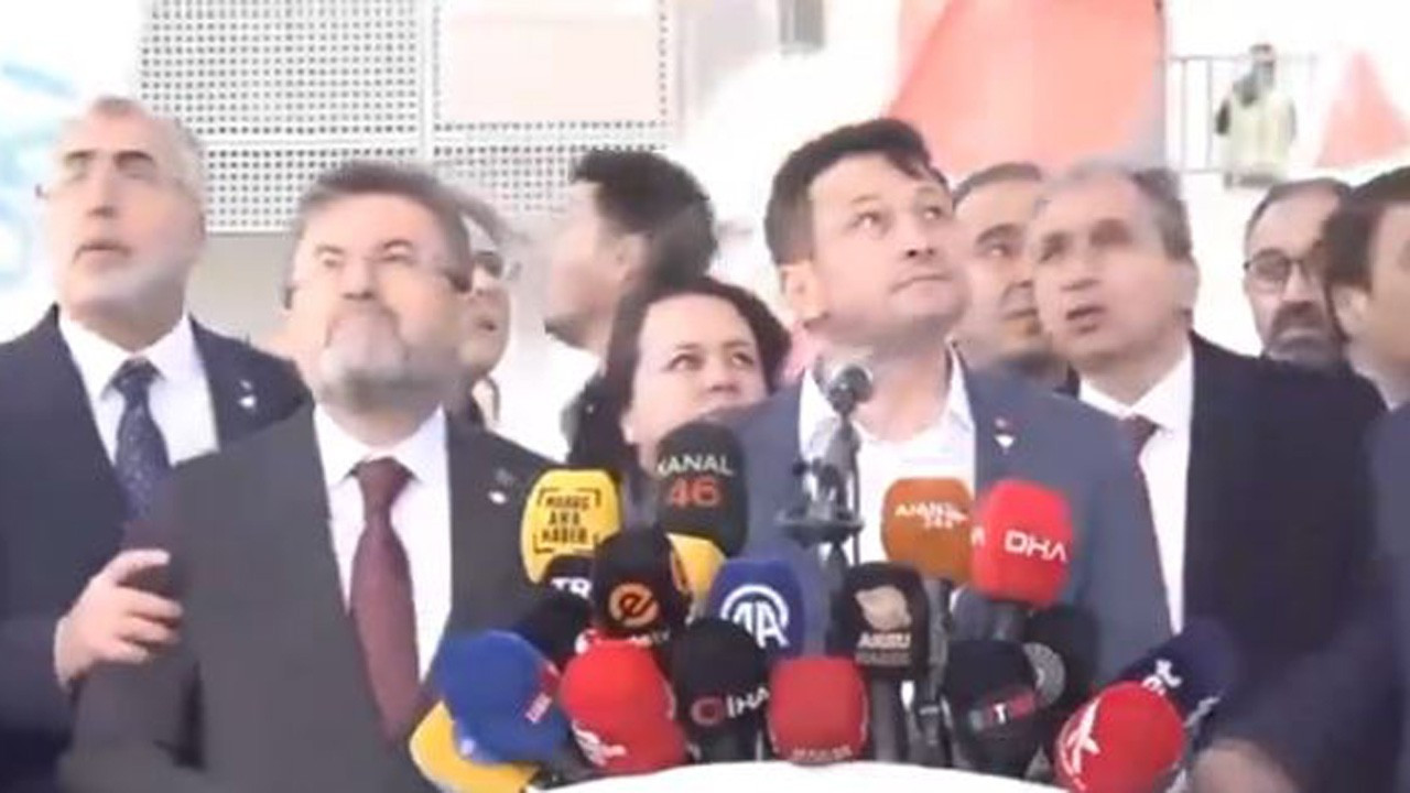 Bakanların korku dolu anları! Tente üstlerine düşüyordu (Video haber)