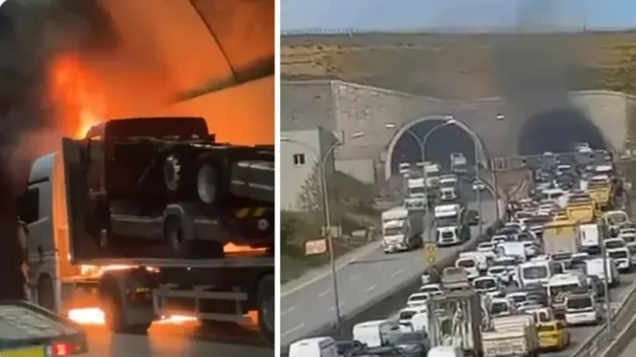 Sabiha Gökçen Havalimanı yakınında tır alev aldı!