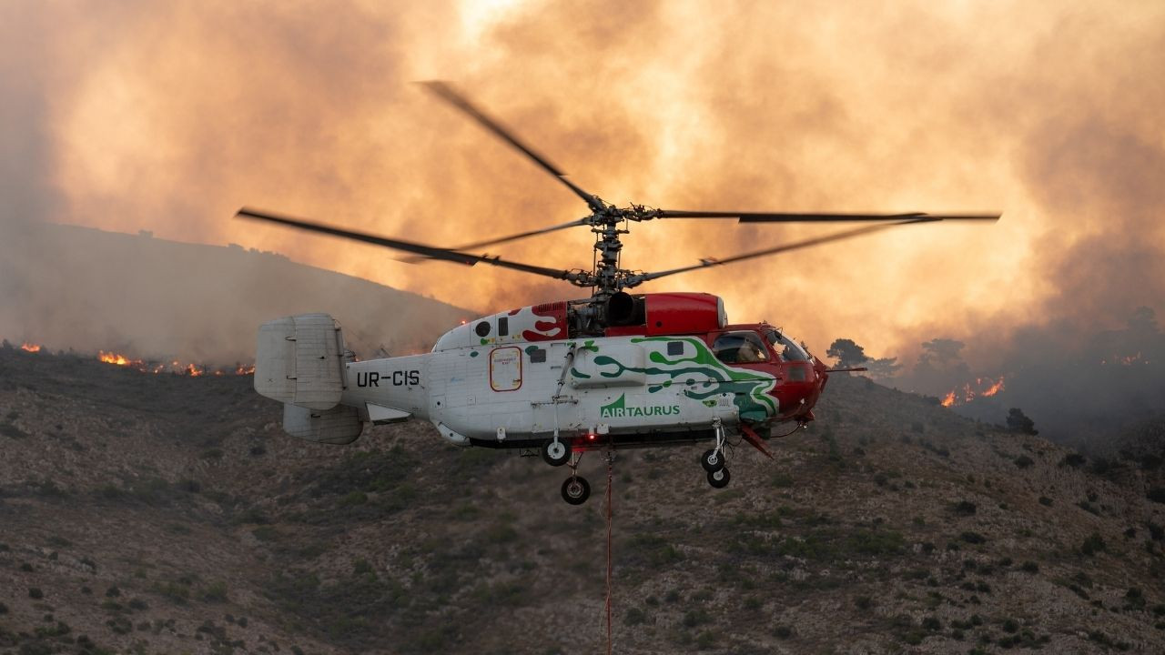 Sakız Adası alev alev yanıyor! Yunanistan köyleri tedbiren tahliye etti