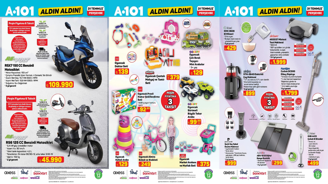 A101'e Benzinli Motosiklet geliyor! A101 market 31 Temmuz 2025 Perşembe aktüel ürünler kataloğu! A101'e Benzinli Motosiklet geliyor! A101 market 31 Temmuz 2025 Perşembe aktüel ürünler kataloğu!