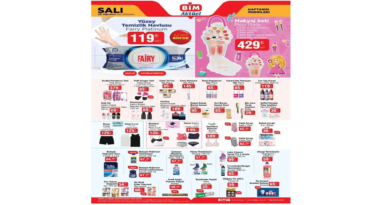 Bim market 26 Ağustos Salı Aktüel Ürünler Kataloğu yayımlandı! Bim’e Simli Maskara geliyor Bim market 26 Ağustos Salı Aktüel Ürünler Kataloğu yayımlandı! Bim’e Simli Maskara geliyor