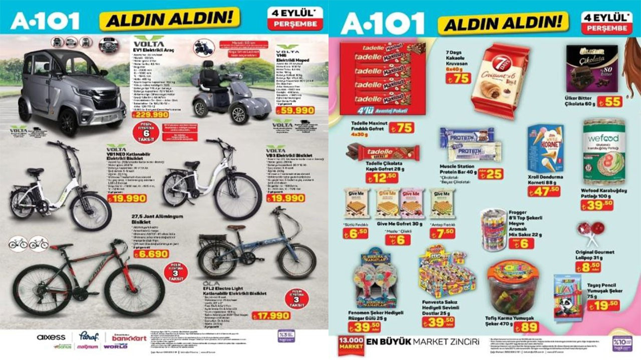 A101'e Elektrikli Moped geliyor!  A101 market 04 Eylül 2025 Perşembe aktüel ürünler kataloğu!