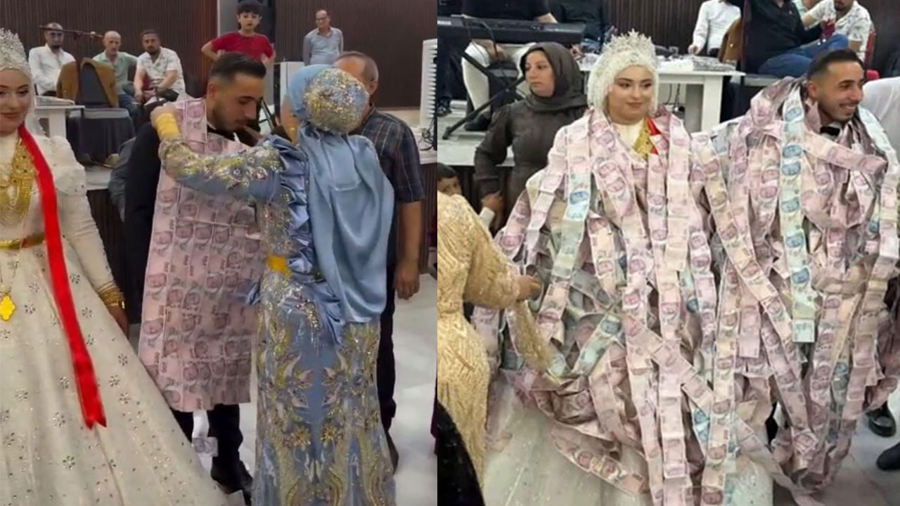 Damada 200 liralık banknotlardan oluşan yelek giydirildi