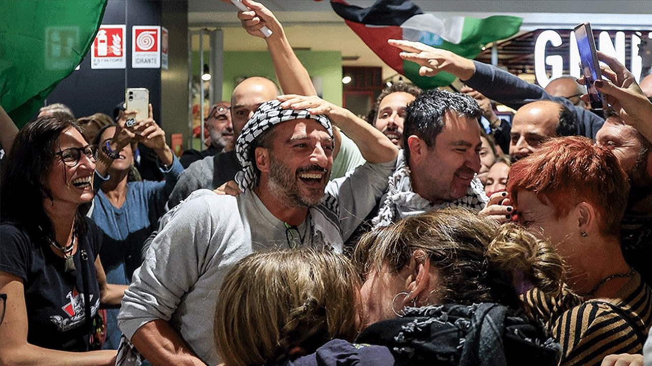 Küresel Sumud Filosu'ndaki 7 İtalyan aktivist ülkelerine ulaştı