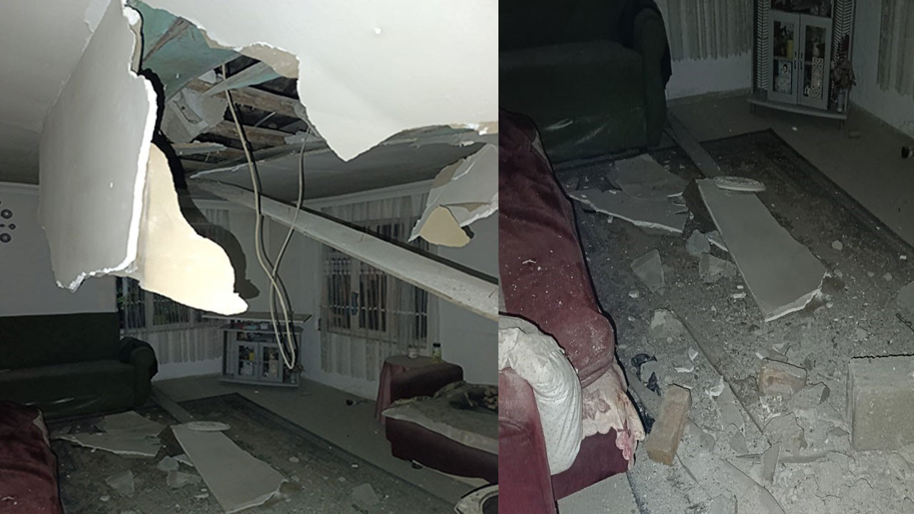 Sındırgı depreminde Manisa Gördes'te bir evin tavanı çöktü