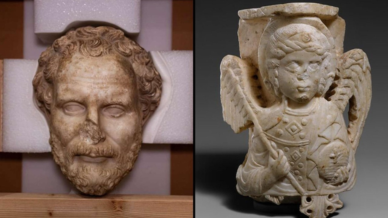 Boubon kökenli bronz imparator heykeli ile çok sayıda tarihi eser Türkiye’ye getirildi