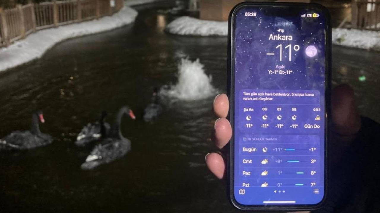 Ankara’da kar yağışının ardından sıcaklık eksi 11 dereceye kadar düştü