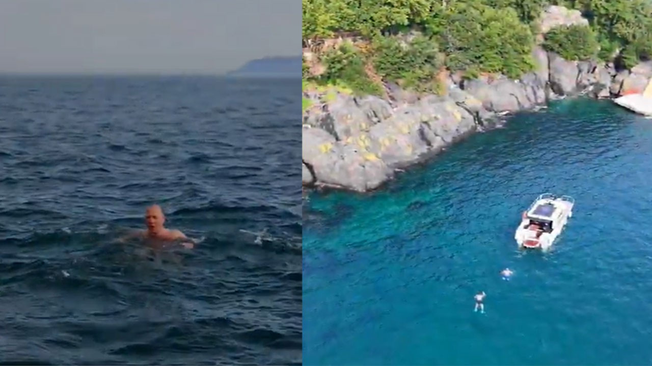 Vali, ocak soğuğunda denize girdi, Giresun Adası’nı tanıttı