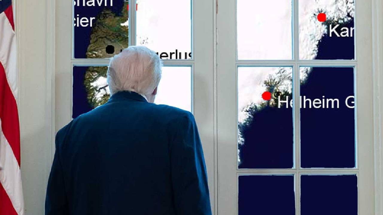 Beyaz Saray, Trump’ın Grönland haritası önünde fotoğrafını paylaştı: 'Durumu takip etmek için tıklayın'