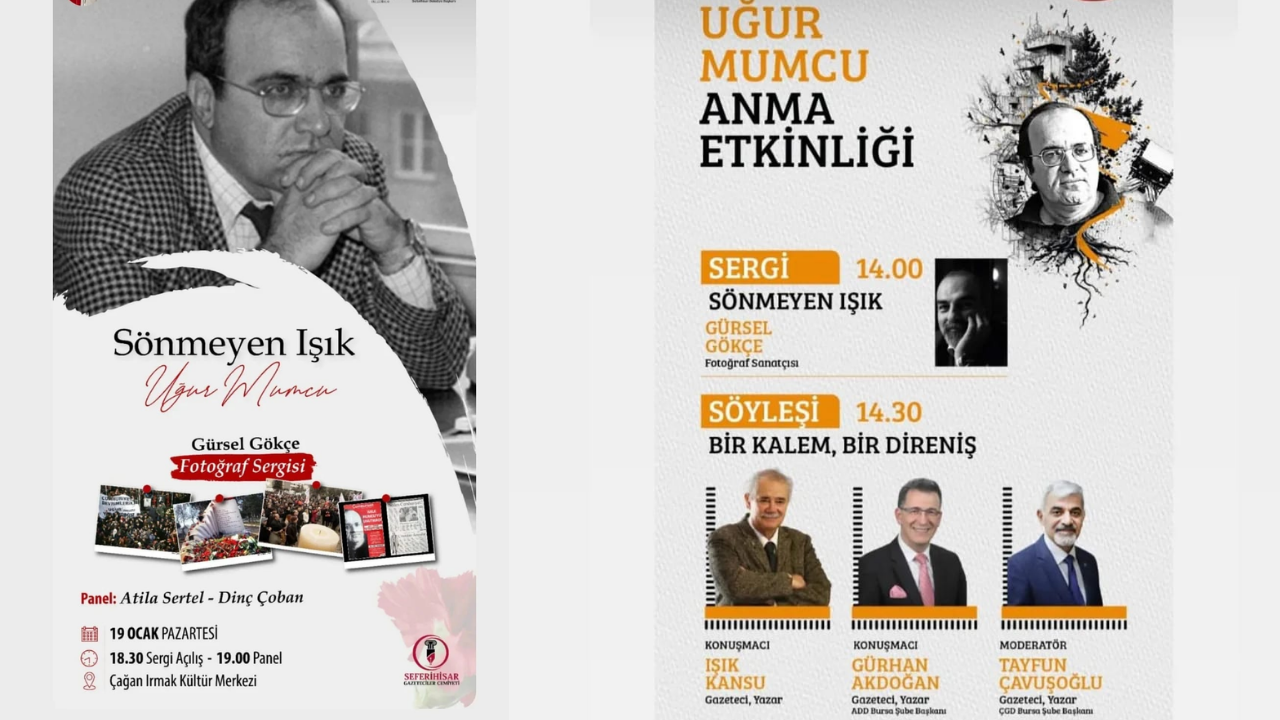 "Sönmeyen Işık Uğur Mumcu" isimli fotoğraf sergisi 19 Ocak’da Seferihisar’da açılıyor