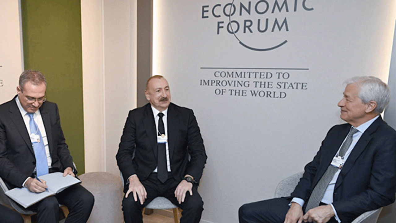 Azerbaycan Cumhurbaşkanı Aliyev, JPMorgan Yönetim Kurulu Başkanı Dimon ile görüştü