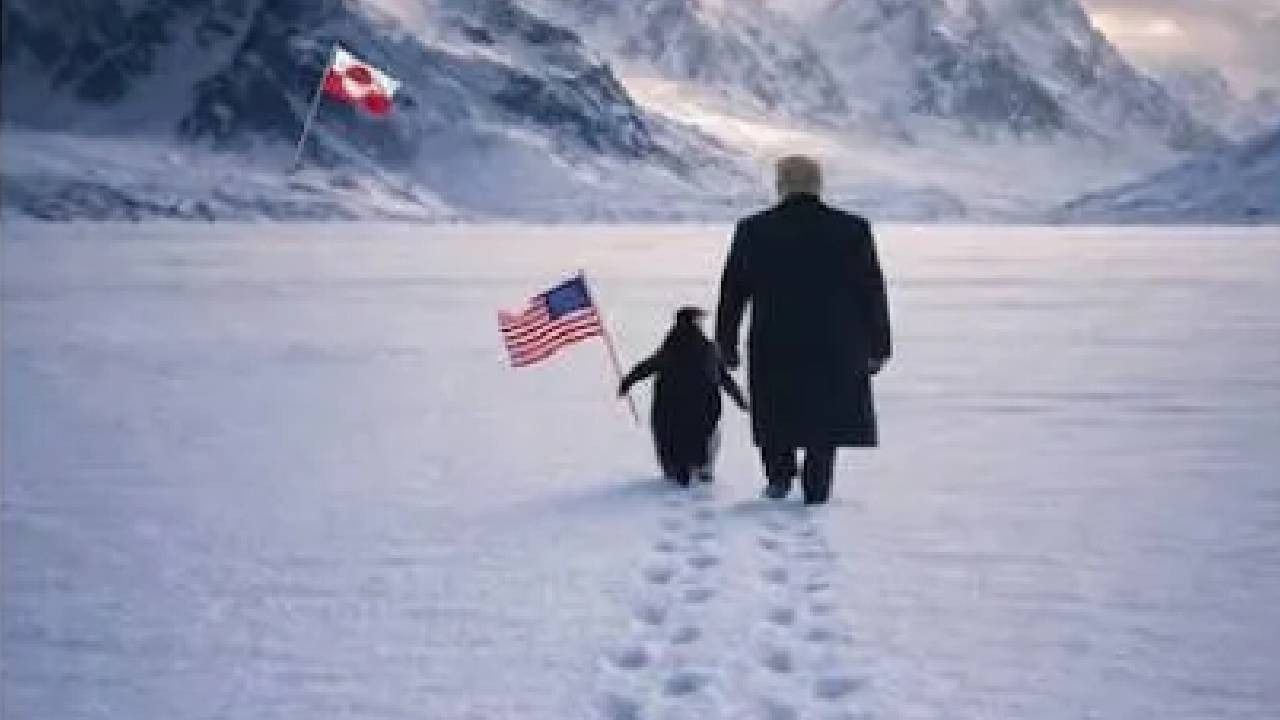 Beyaz Saray'ın Grönland bayraklı 'Pengueni kucakla' paylaşımı sosyal medyayı salladı: 'Kuzey Yarımküre'de penguen yok'