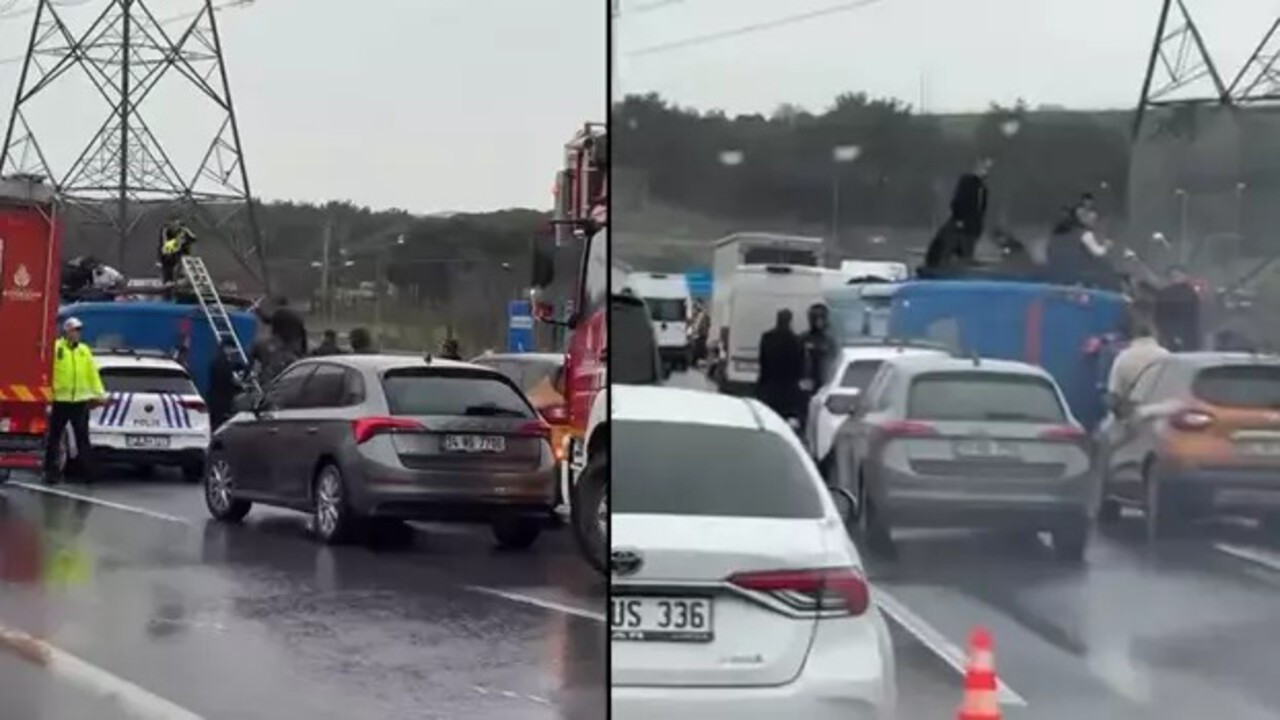 İstanbul'da cezaevi nakil aracı devrildi: Yaralılar var