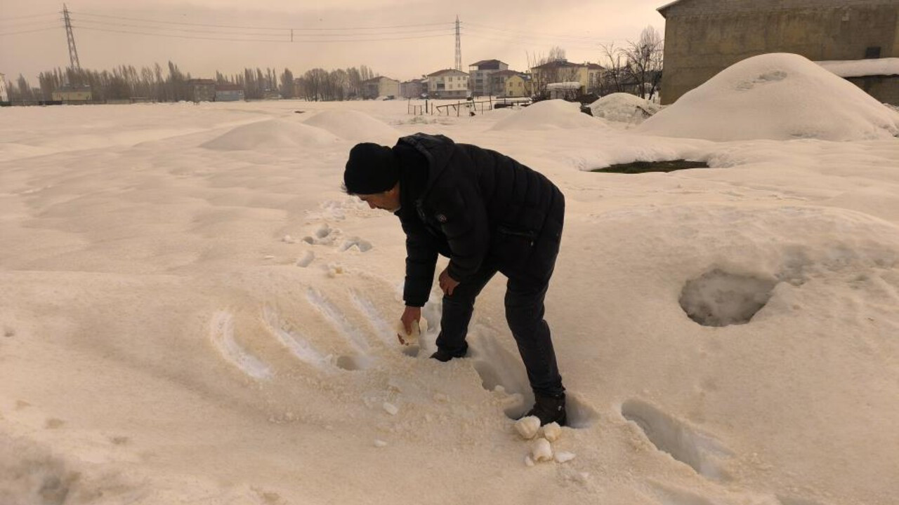 Muş'a kahverengi kar yağdı
