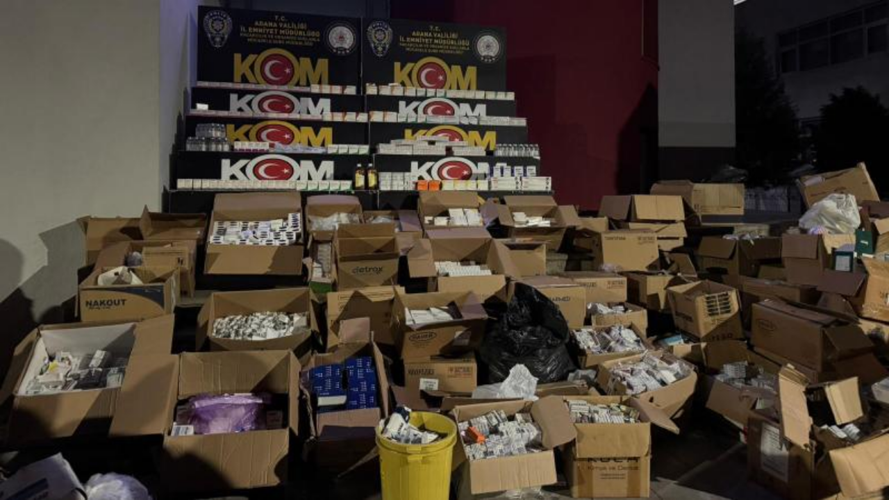 Adana'da ruhsatsız depoda 1 milyon 123 bin ilaç ele geçirildi