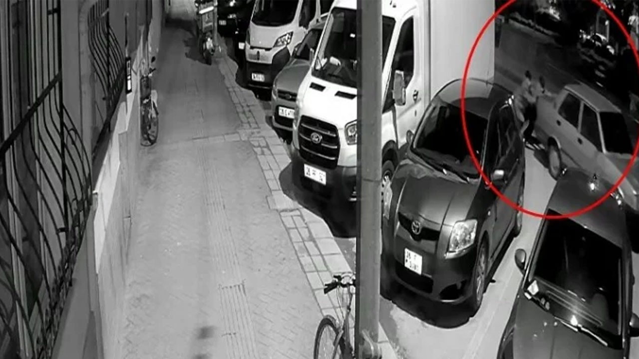 Park halindeki otomobili iterek çaldılar