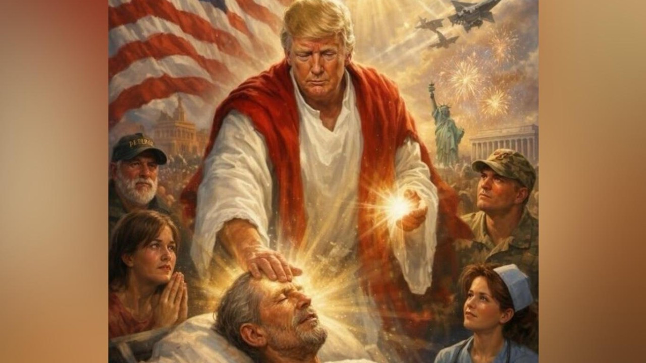 Trump, kendisinin Hazreti İsa gibi tasvir edildiği görseli paylaştı