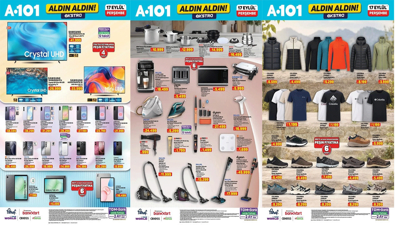 A101 Ekstra İnternete özel Katalog Yayınlandı! Teknolojiden Giyime Her şey A101’de! (a101 17 Eylül)