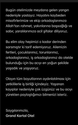 Facianın yaşandığı Grand Kartal Otel'den ilk açıklama geldi - Resim : 1