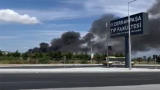 Cerrahpaşa Tıp Fakültesi Hastanesi bahçesinde korkutan yangın