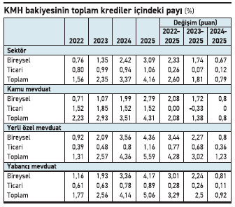 KMH'ların toplam krediler içinde payı tarihi zirvesinde - Resim : 1