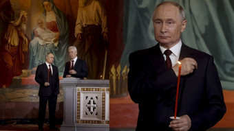 Rusya Devlet Başkanı Putin Moskova'da Paskalya ayinine katıldı