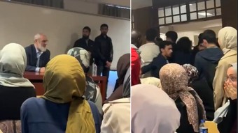 Boğaziçi Üniversitesi’nde Nureddin Yıldız’a yumurta atıldı