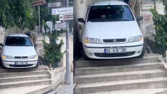 Pierre Loti merdivenlerinde araç şoku: Sürücü navigasyon kurbanı oldu!