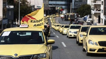 Yunanistan'ın başkenti Atina'da taksiciler greve gitti