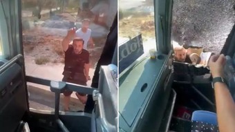 Didim’de tur otobüsüne saldırı anı kamerada: 4 şüpheli gözaltında