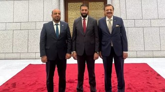 TOBB Başkanı Hisarcıklıoğlu, Suriye Cumhurbaşkanı Ahmed Şara ile bir araya geldi