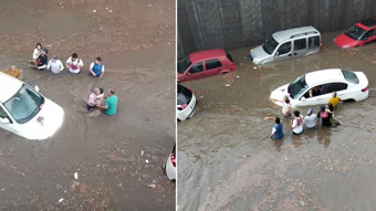 Denizli’de sağanak yağış: Yollar göle döndü, otobüsün üzerine ağaç devrildi