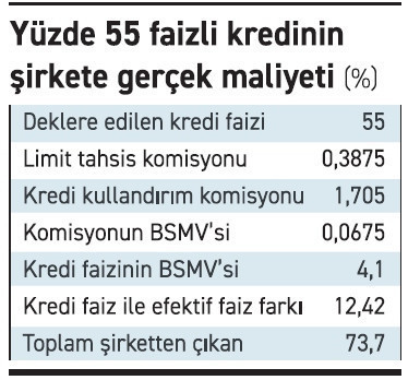 Kredi faizi yüzde 55, ödenen faiz yüzde 74 - Resim : 1