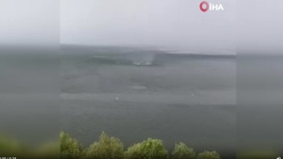 Küçükçekmece gölünde hortum oluştu! O anlar kameralara yansıdı