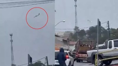 Brezilya'da caddede insanların üzerine uçak düştü! Ölü ve yaralılar var
