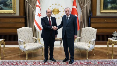 Cumhurbaşkanı Erdoğan, KKTC Cumhurbaşkanı Ersin Tatar ile görüştü