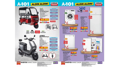 A101’e 3 Nisan Perşembe günü moped ve beyaz eşya geliyor (A101 3 NİSAN 2025 AKTÜEL ÜRÜNLER KATALOĞU)