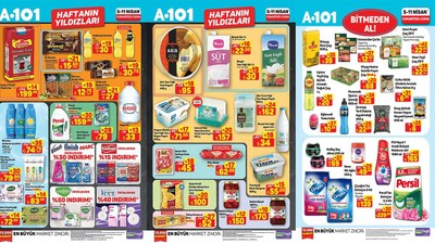 A101 Haftanın Yıldızları! Gıda ve deterjanda dev indirim (A101 5-11 NİSAN AKTÜEL ÜRÜNLER KATALOĞU)
