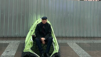Mahmut Tanal'ın bakanlık önünde kurduğu çadır kaldırıldı