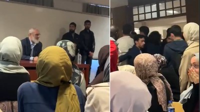 Boğaziçi Üniversitesi’nde Nureddin Yıldız’a yumurta atıldı