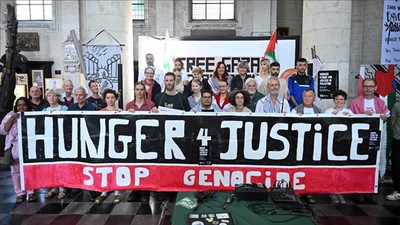 Brüksel'de, Beguinage Kilisesi'nde Filistin için açlık grevi başlatıldı