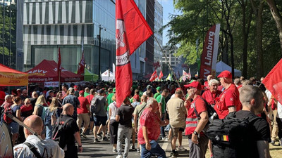 Belçika'da çalışanlar kemer sıkma politikalarına karşı greve gitti