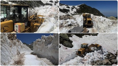 Rize'de haziran ayında karla mücadele sürüyor