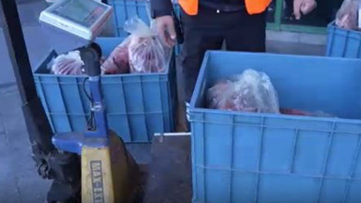 Otogarda usulsüz taşınan 270 kilo ete el konuldu