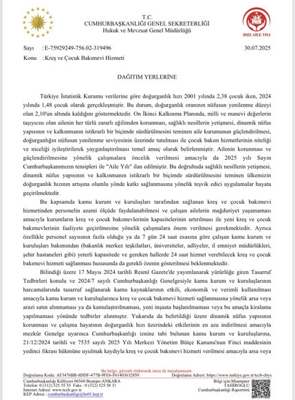 Aile Bakanlığı’ndan kreş hamlesi: Kamu kurumlarına tasarruf istisnası yazısı gönderildi - Resim : 1